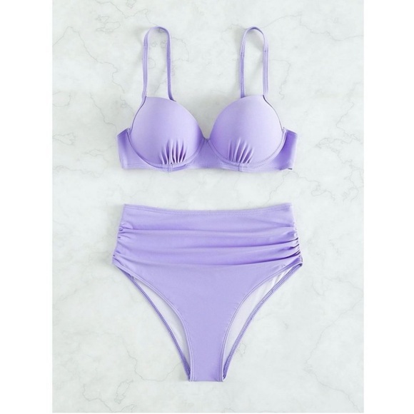 Lavender Fields Push Up Bikini Swimsuit - Picture 4 of 6